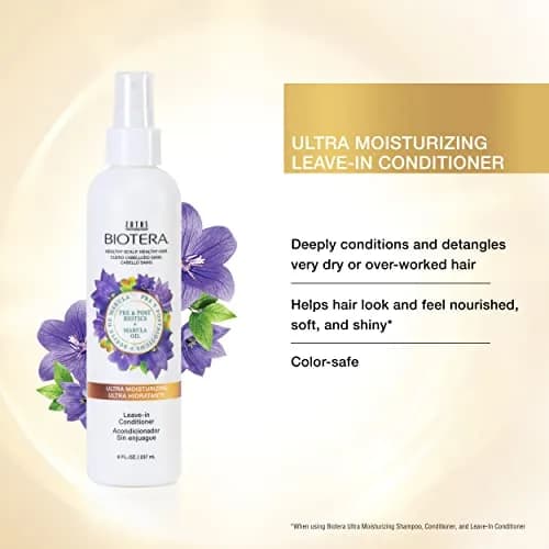 Biotera Ultra Moisturizing Shampoo & Conditioner & Leave-In | Dry, Fine Hair | Microbiome Friendly | Vegan & Cruelty Free | Paraben Free | Color-Safe | 15.2 Fl Oz thumbnail 2
