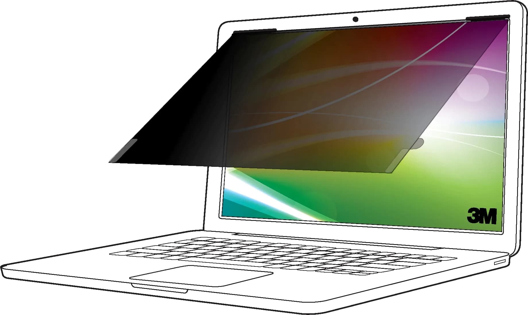 3M Bright Screen Privacy Filter for 13.3in Laptop, 16:9, BP133W9B | Advanced Nanolouver Technology — Black