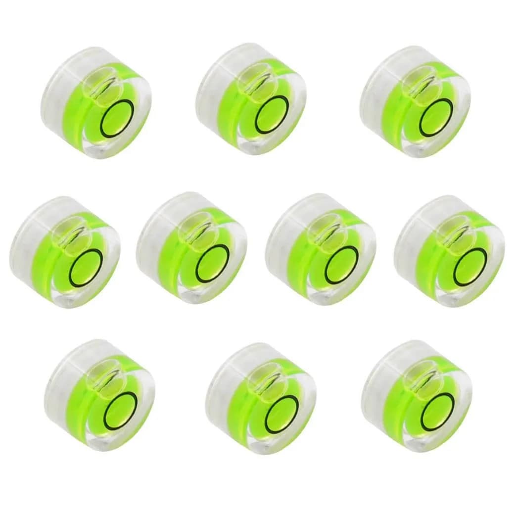 WOYISEPG Bubble Spirit Levels 10 Pcs Mini Circular Bullseye Bubble Level Small Round Measuring Tools (10x6mm, Non-Adhesive) | Accurate Surface Leveling - main product image