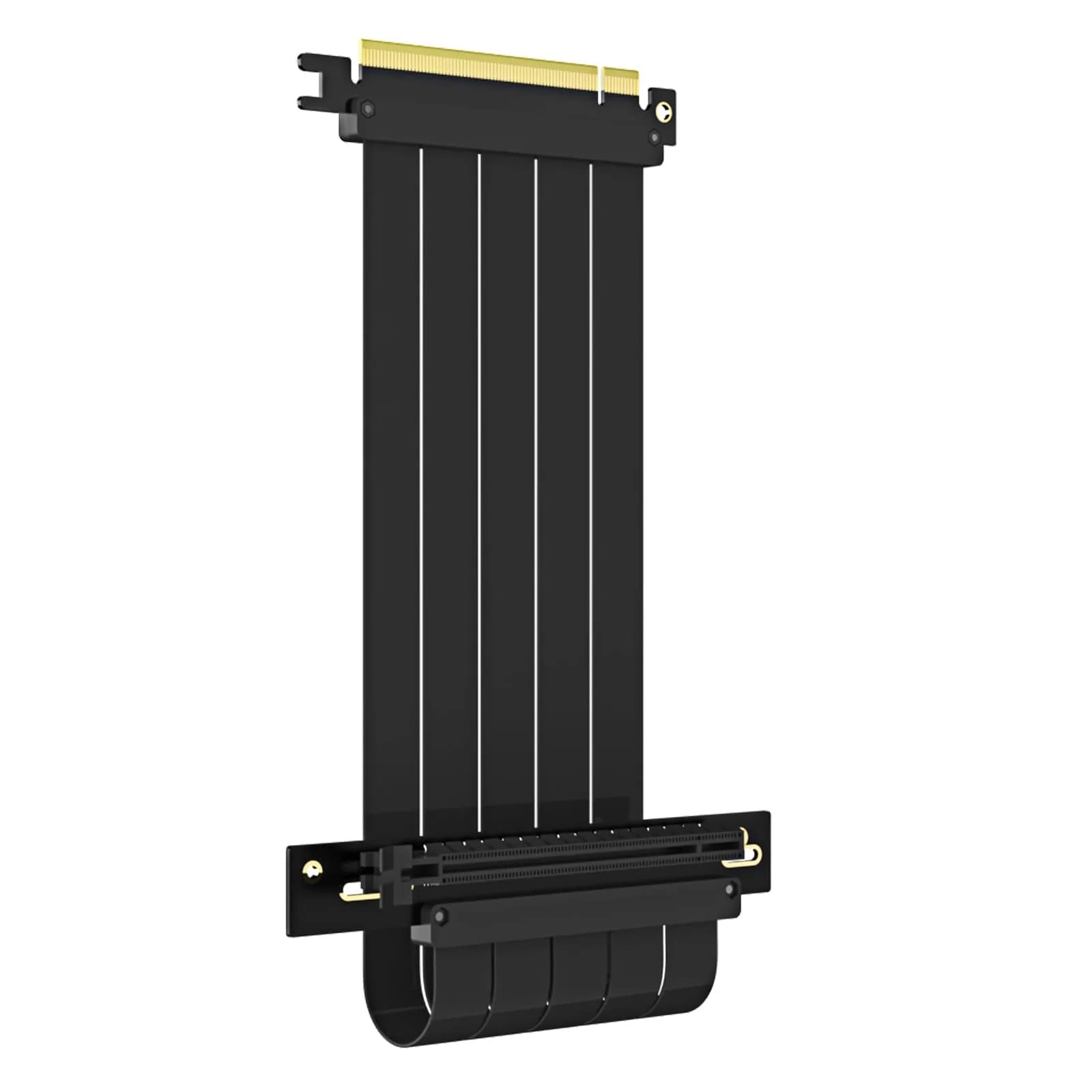 GLOTRENDS PCIe 4.0 X16 Riser Cable 200mm | 32GB/s Peak Speed for RTX 40/RX 7000 Series GPUs — 300mm / 90 Degree Right Angle