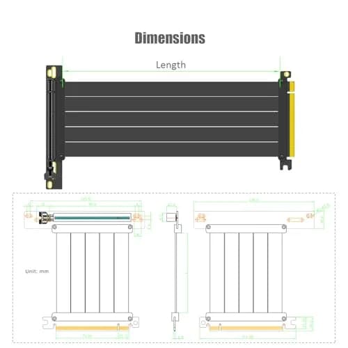 GLOTRENDS PCIe 4.0 X16 Riser Cable 300mm (11.8 inches) | 32GB/s Peak Speed for RTX 40/RX 7000 Series GPUs thumbnail 9