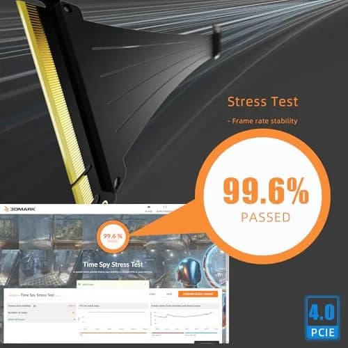 GLOTRENDS PCIe 4.0 X16 Riser Cable 100mm | 32GB/s Peak Speed for RTX 40/RX 7000 Series GPUs thumbnail 4