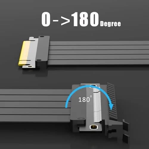 GLOTRENDS PCIe 4.0 X16 Riser Cable 600mm (23.6 inch) | 32GB/s Peak Speed for RTX 40/RX 7000 GPUs thumbnail 6
