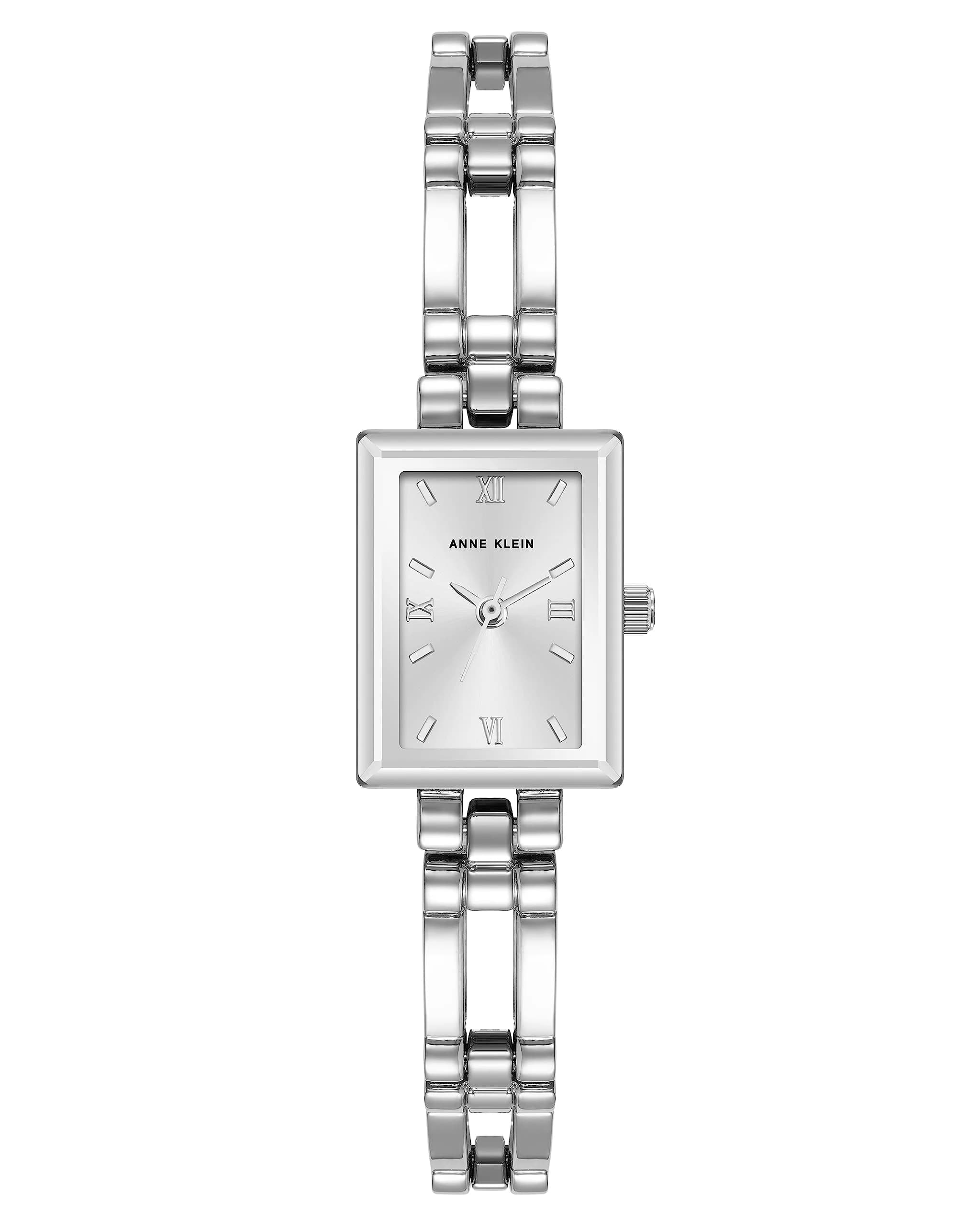 Anne Klein Women's 16mm Two-Tone Dress Watch with Roman Numerals | Water-Resistant 30M — Silver Tone
