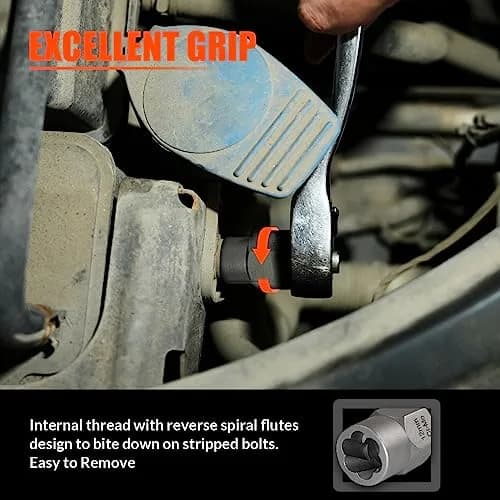 coobeast Bolt Extractor Kit 13Pcs Heavy Duty Impact & Nut Remover in Black (14 PCS) | Durable, Easy Out for Damaged Bolts thumbnail 3