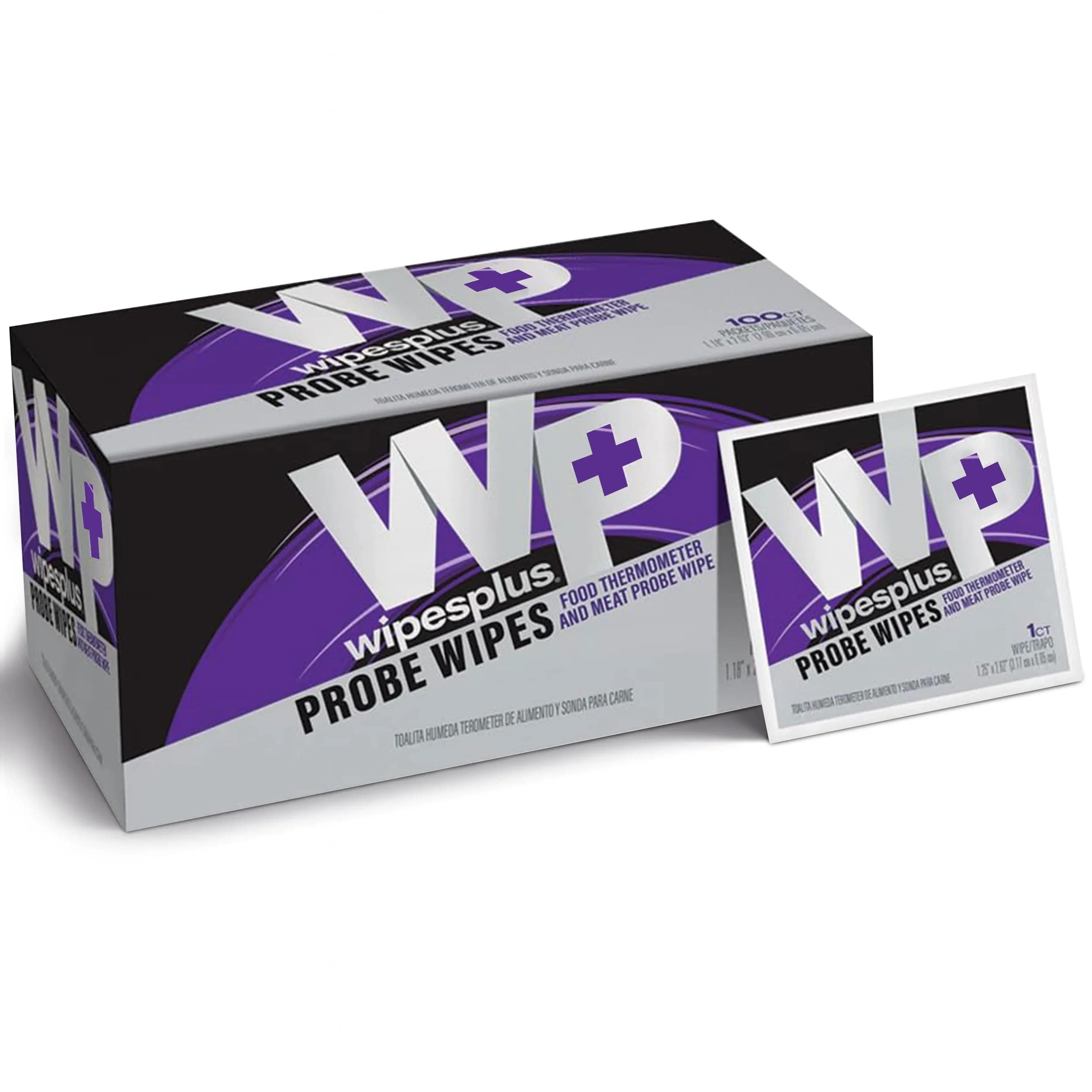 WIPESPLUS Thermometer Probe Wipes 1000 Count (10 Packs of 100) | 70% Isopropyl Alcohol for Food Safety