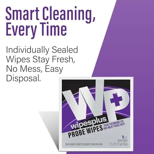 WIPESPLUS Thermometer Probe Wipes 1000 Count (10 Packs of 100) | 70% Isopropyl Alcohol for Food Safety thumbnail 8