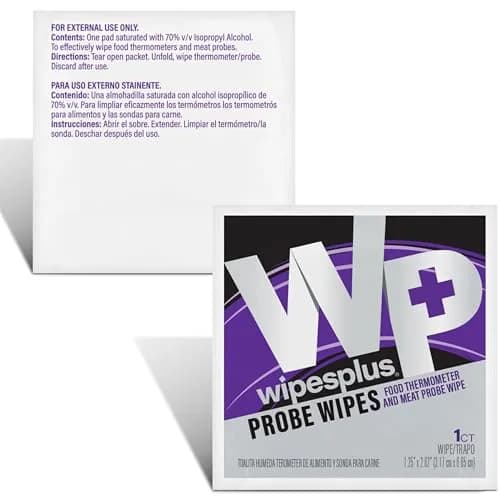 WIPESPLUS Thermometer Probe Wipes 1000 Count (10 Packs of 100) | 70% Isopropyl Alcohol for Food Safety thumbnail 3