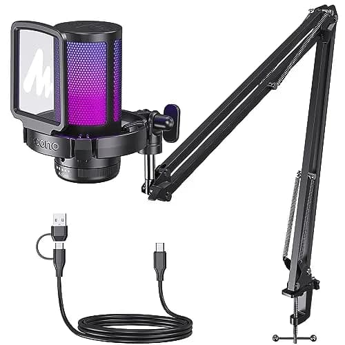 MAONO DGM20S USB Gaming Microphone for PC, Noise Reduction Condenser Mic | RGB Lighting & One-Tap Mute thumbnail 1