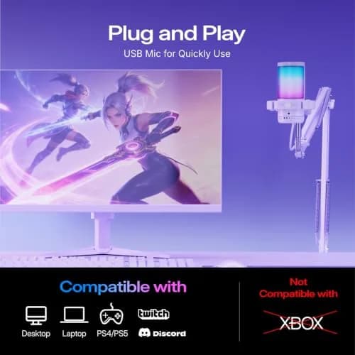 MAONO DGM20S USB Microphone for PC with Clear Voice & Noise Reduction | RGB Lighting, Plug & Play, Noise Cancellation thumbnail 7