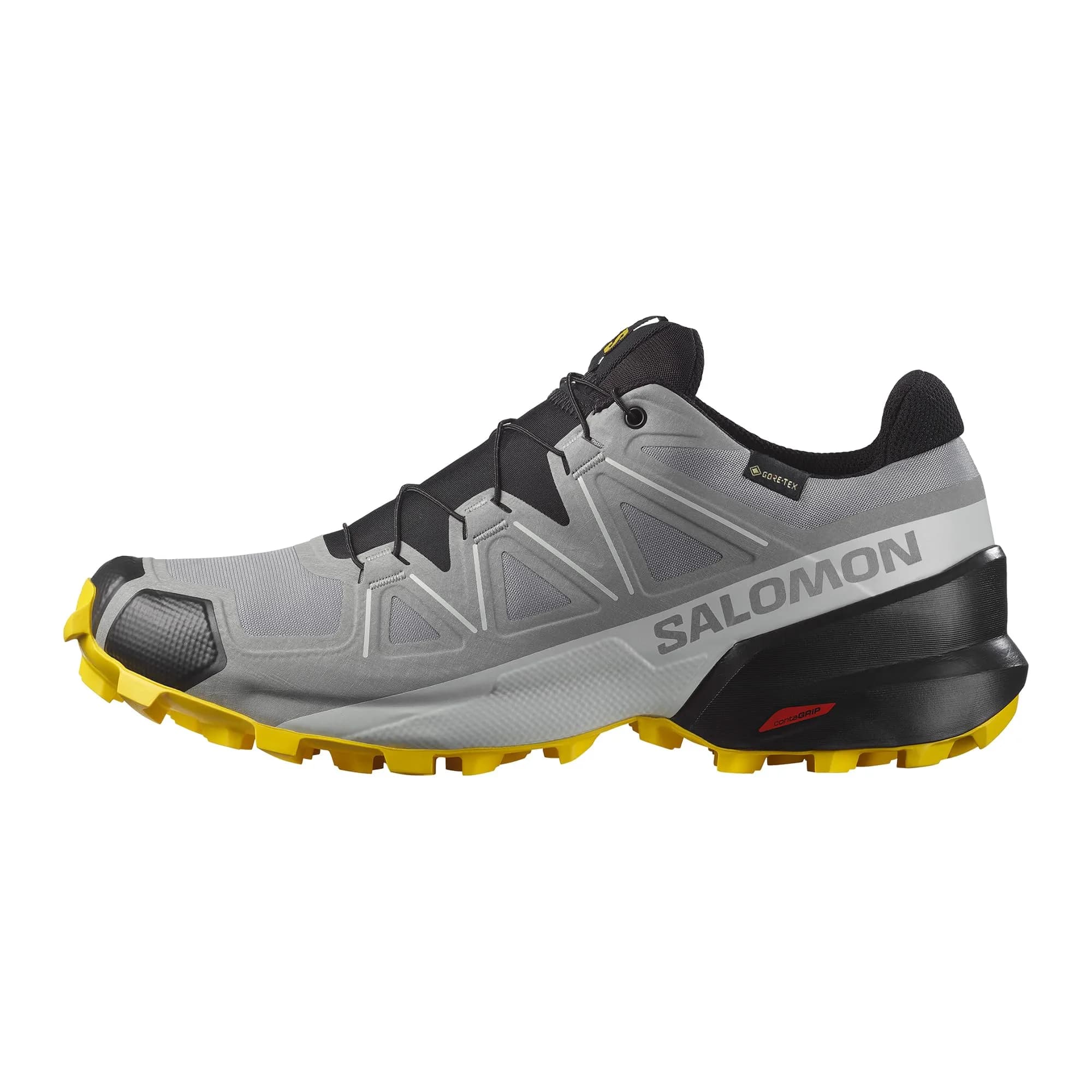 Salomon Speedcross GTX Waterproof Trail Running Shoes 8 Medium | Superior Grip & Comfort — Sharkskin/Black/Lemon / 11.5