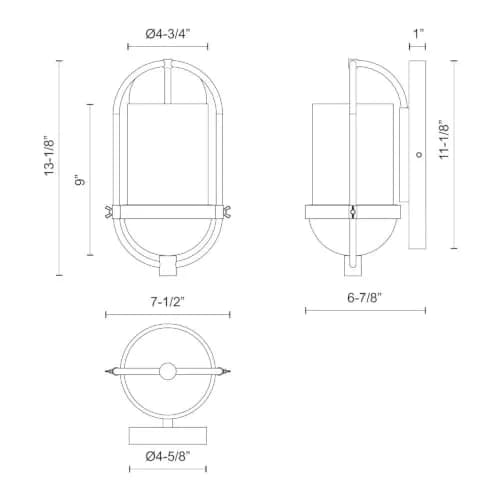 Alora Mood Cyrus 7in 1-Light Wall Sconce Aged Gold | Elegant Home Lighting Fixture thumbnail 3