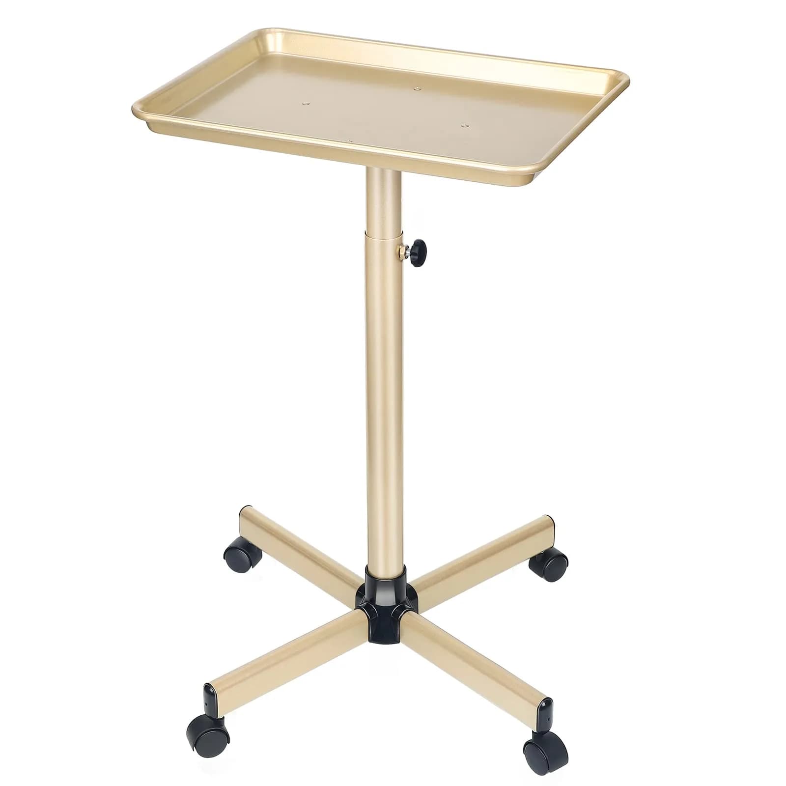 Findabetter Salon Rolling Tray Champagne Gold Adjustable Height 71-104 cm (28-41 in) | Professional Beauty & Tattoo Cart - main product image
