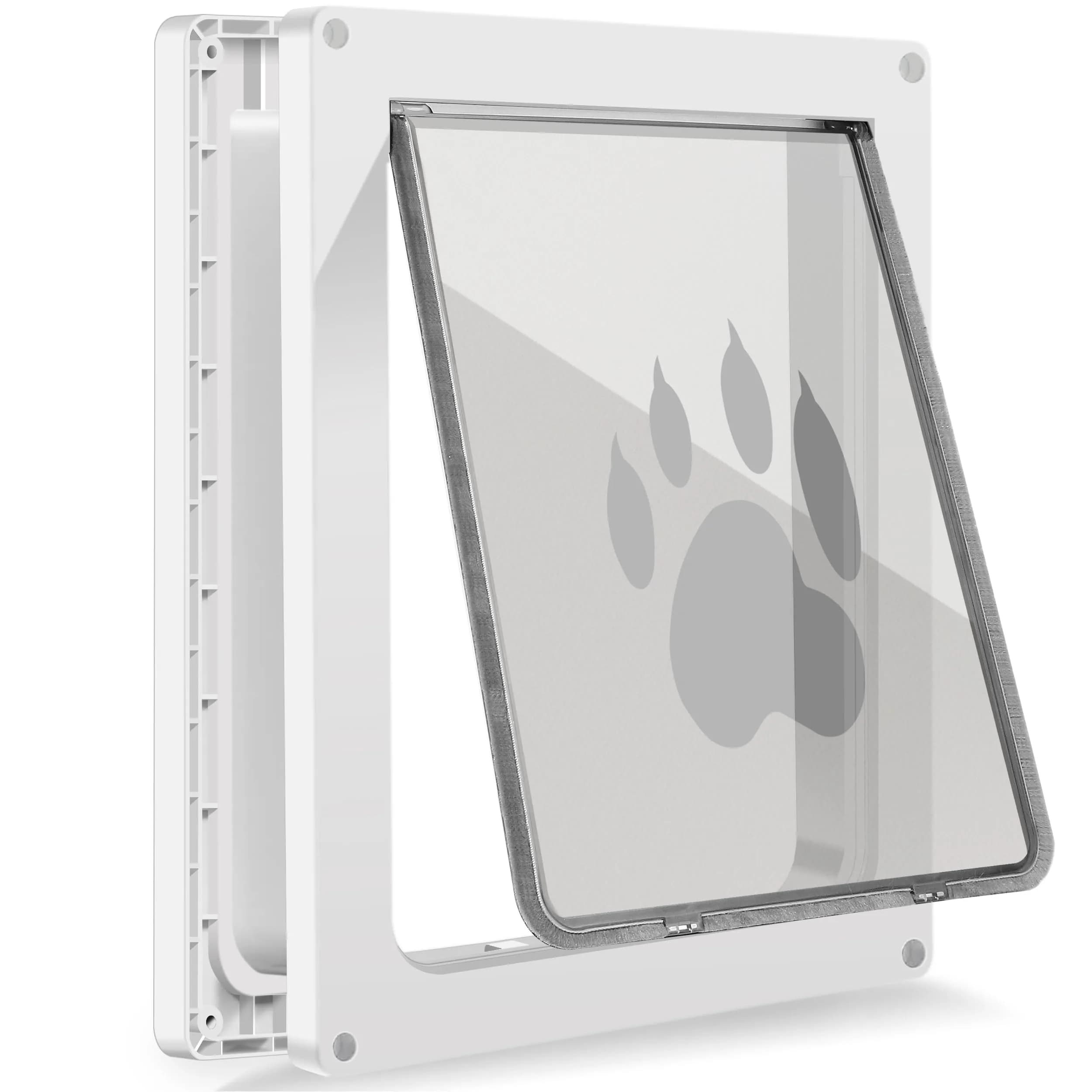 CEESC Large Dog Door, 11.75"x16.5" Flap, Up to 80 lbs, Weatherproof, Durable, White — White / Medium