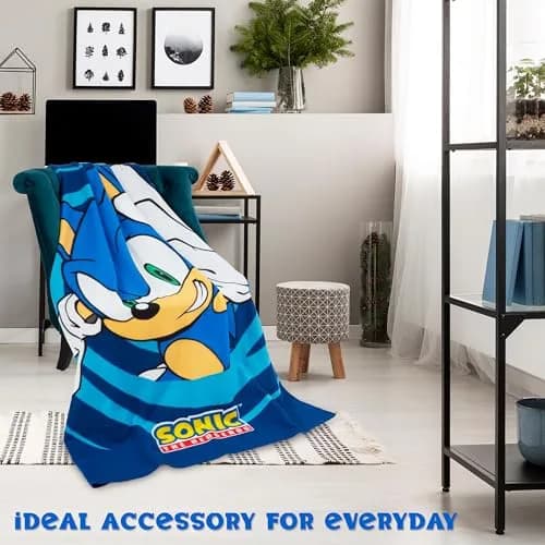 Get Trend Sonic The Hedgehog Throw Blanket for Kids, 100x150 cm (39x59 in) | Soft Warm Vibrant Fleece for Couch, Bed, Travel thumbnail 4