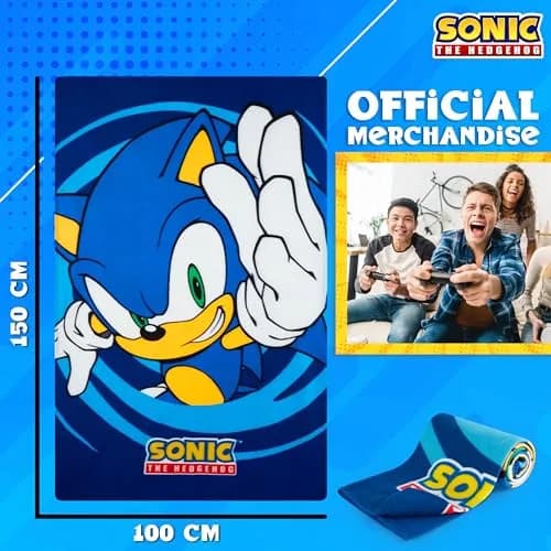 Get Trend Sonic The Hedgehog Throw Blanket for Kids, 100x150 cm (39x59 in) | Soft Warm Vibrant Fleece for Couch, Bed, Travel thumbnail 6