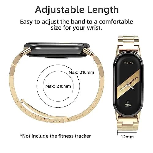 MIJOBS Stainless Steel Strap for Xiaomi Mi Band 8/9/10 | Breathable, Beads Style, Premium Material thumbnail 5