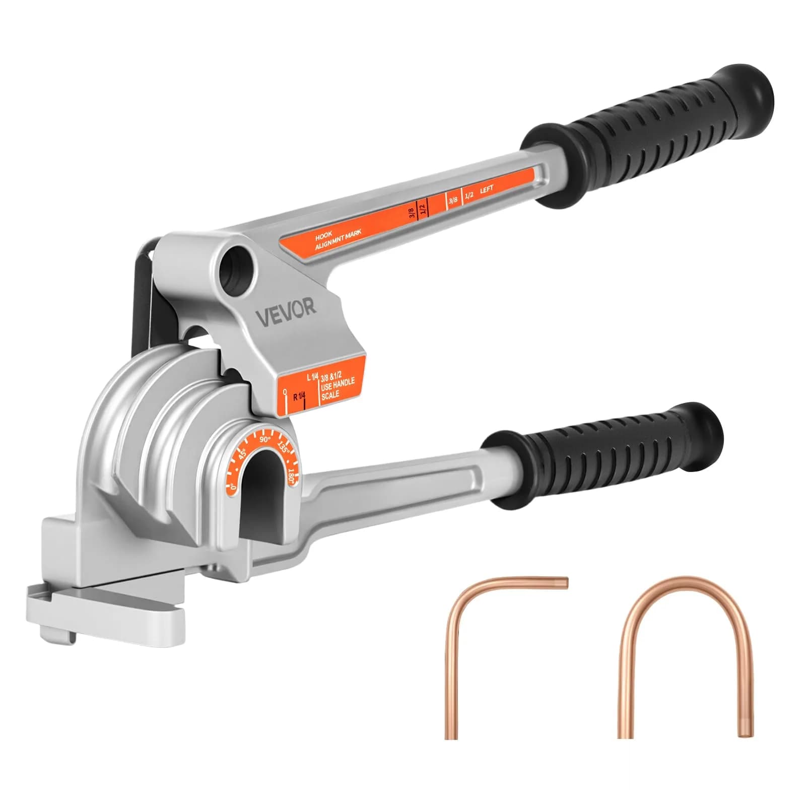 VEVOR 3-in-1 Pipe Tube Bender 1/4" 3/8" 1/2" OD | Bends 0-180° for Copper Aluminum Pipes - main product image