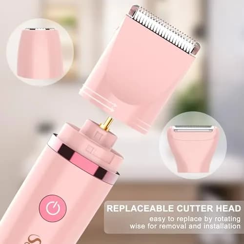 Scttomon Electric Lady Shaver for Women - Painless Razor, Bikini Trimmer, Facial Hair Removal, Body Trimmer for Face, Legs, Underarm, Pubic - Wet and Dry 3 in 1 thumbnail 6