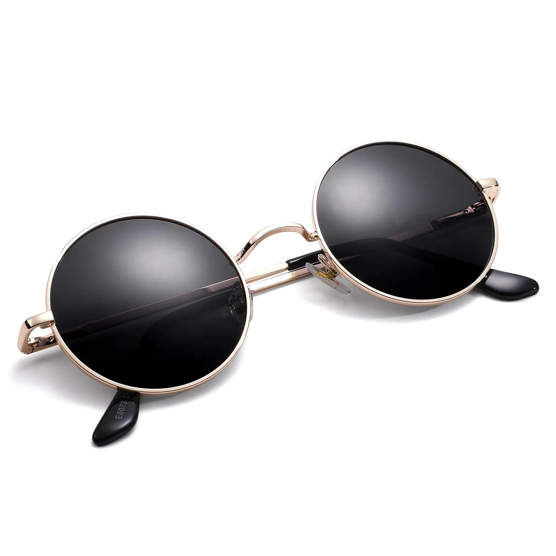 Pro Acme Small Round Polarized Sunglasses | Gold Frame, Black Lens | UV400 Protection