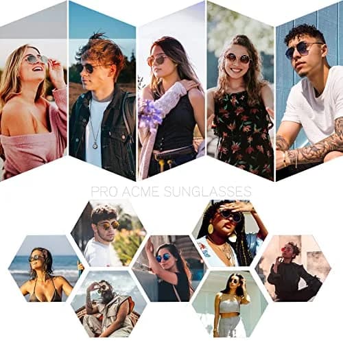 Pro Acme Small Round G6 Black Frame Black Lens Polarized Sunglasses UV400 thumbnail 3