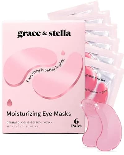 grace & stella Award Winning Under Eye Mask 6 Pairs, Pink | Cruelty-Free & Vegan Gel Eye Patches for Dark Circles & Puffy Eyes — Pink (6 Pairs)