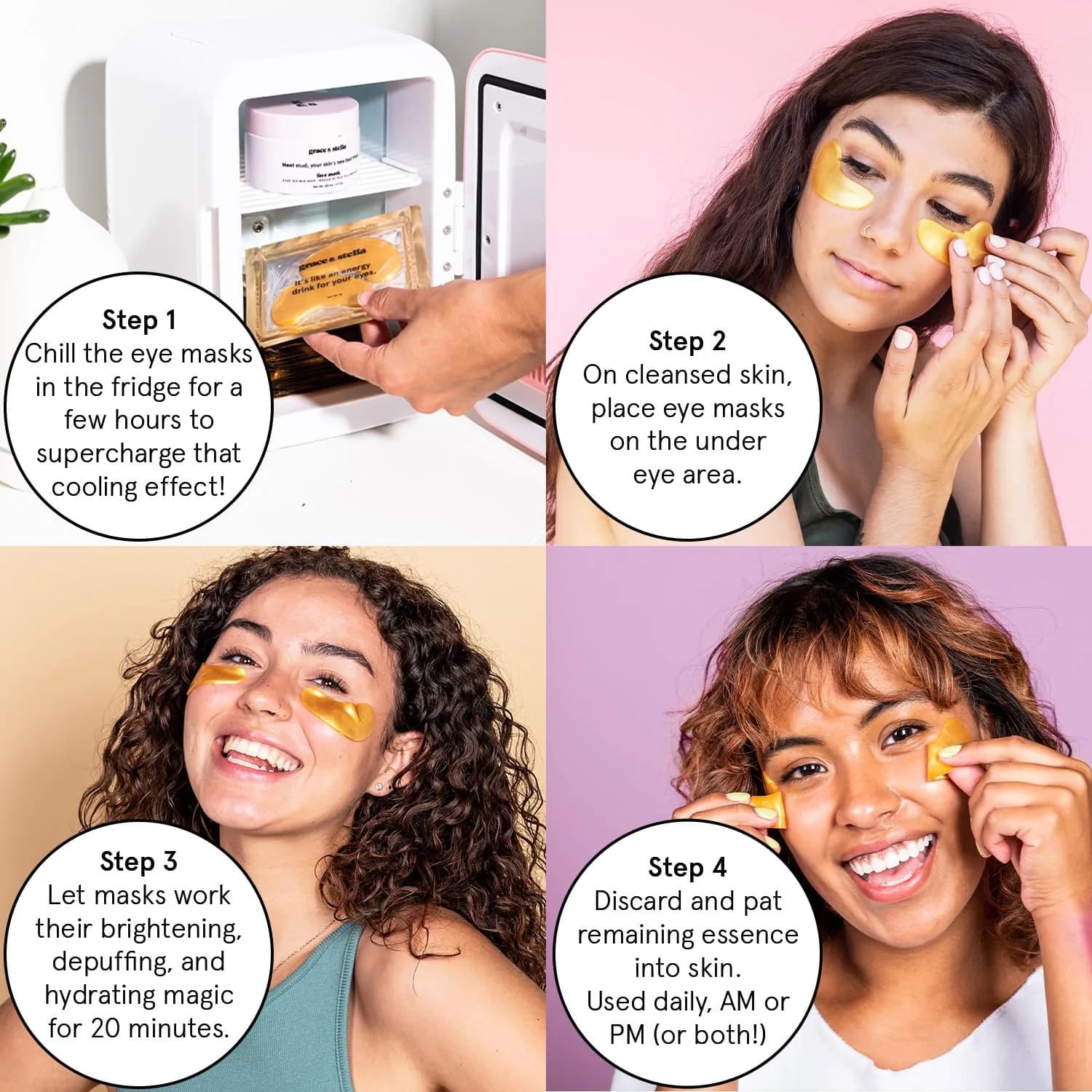 grace & stella Award Winning Under Eye Mask 6 Pairs, Pink | Cruelty-Free & Vegan Gel Eye Patches for Dark Circles & Puffy Eyes thumbnail 5