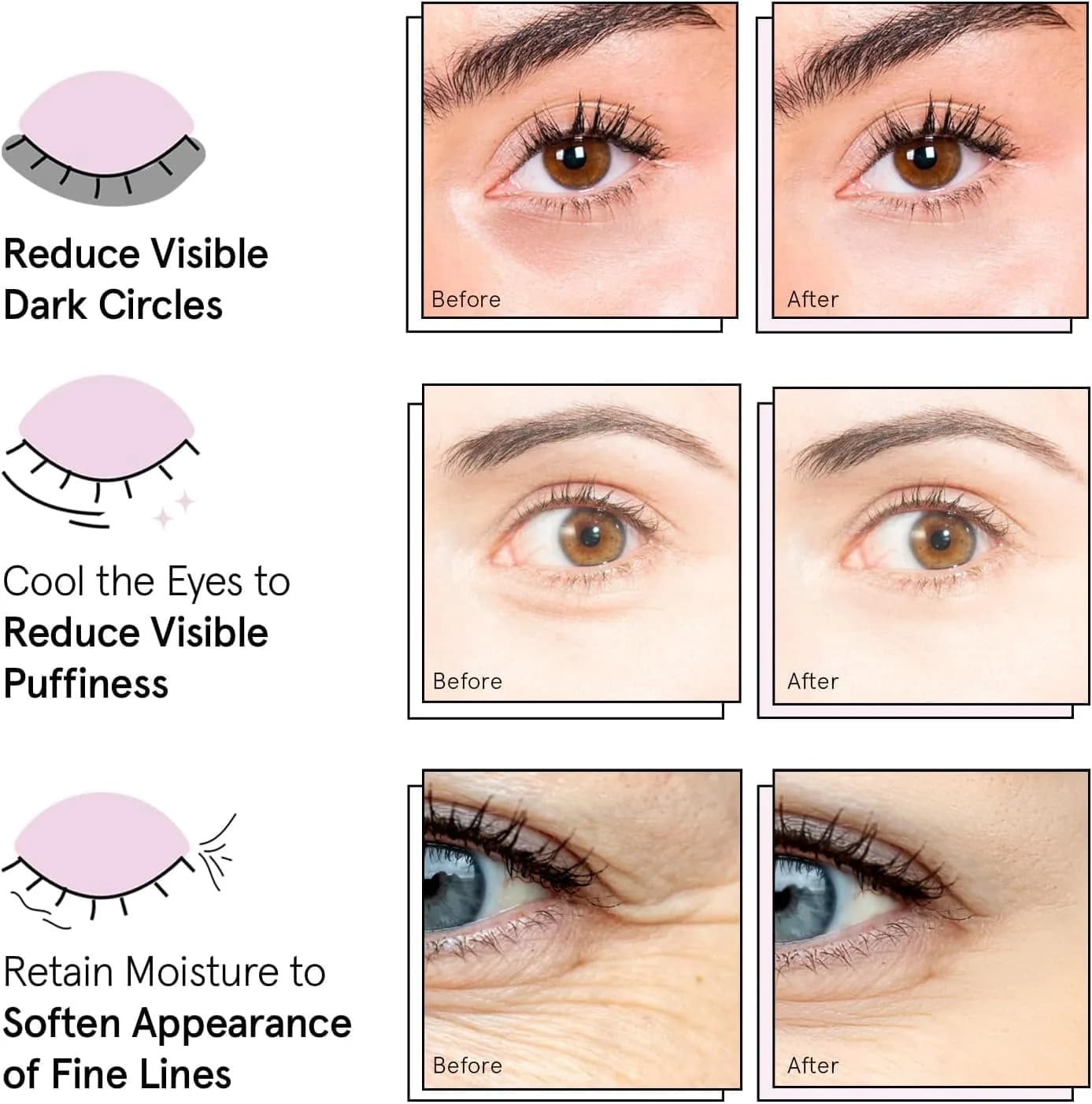grace & stella Award Winning Under Eye Mask 6 Pairs, Pink | Cruelty-Free & Vegan Gel Eye Patches for Dark Circles & Puffy Eyes thumbnail 7