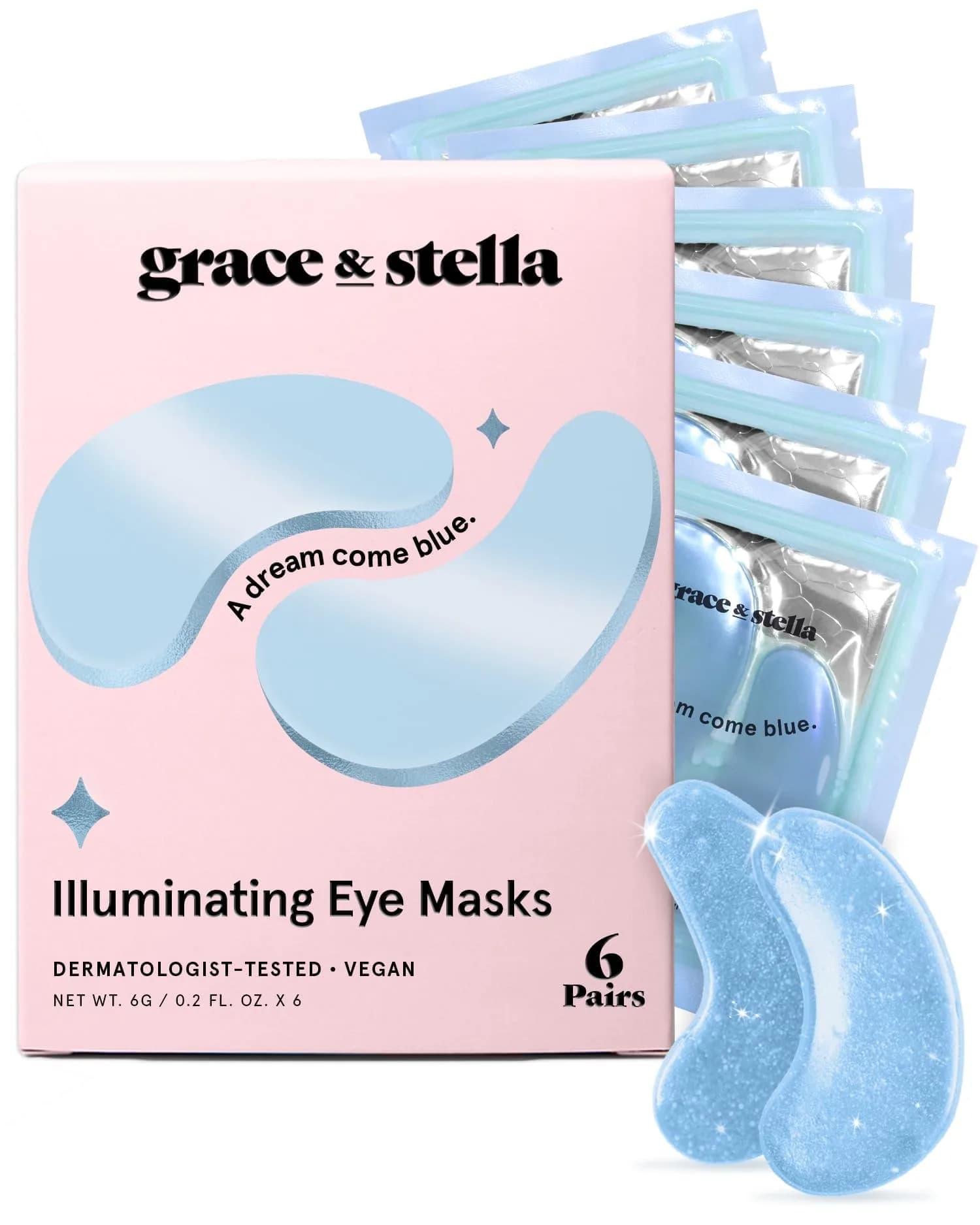 grace & stella Under Eye Mask 6 Pairs | Reduce Dark Circles, Puffy Eyes, Wrinkles