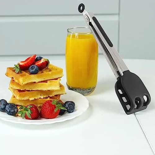 StarBlue 10 Inch Silicone & Nylon Waffle Tongs | Heat-Resistant Spatula Tongs for Non-Stick Cookware thumbnail 5
