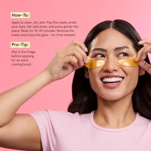 grace & stella Gold Under Eye Mask 6 Pairs | Cooling & Depuffing Gel Eye Patches for Dark Circles & Wrinkles thumbnail 8