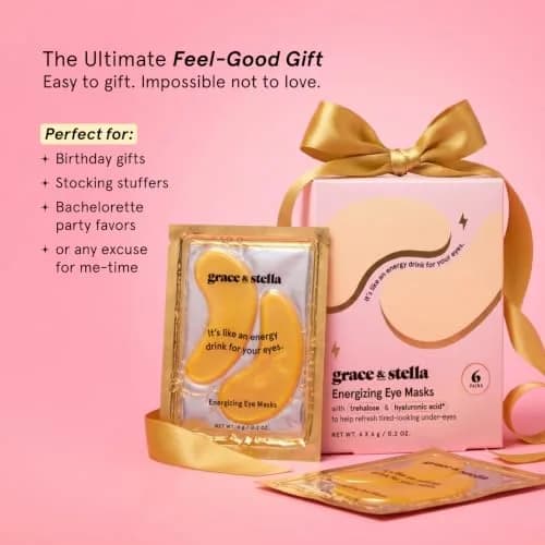 grace & stella Gold Under Eye Mask 6 Pairs | Cooling & Depuffing Gel Eye Patches for Dark Circles & Wrinkles thumbnail 9