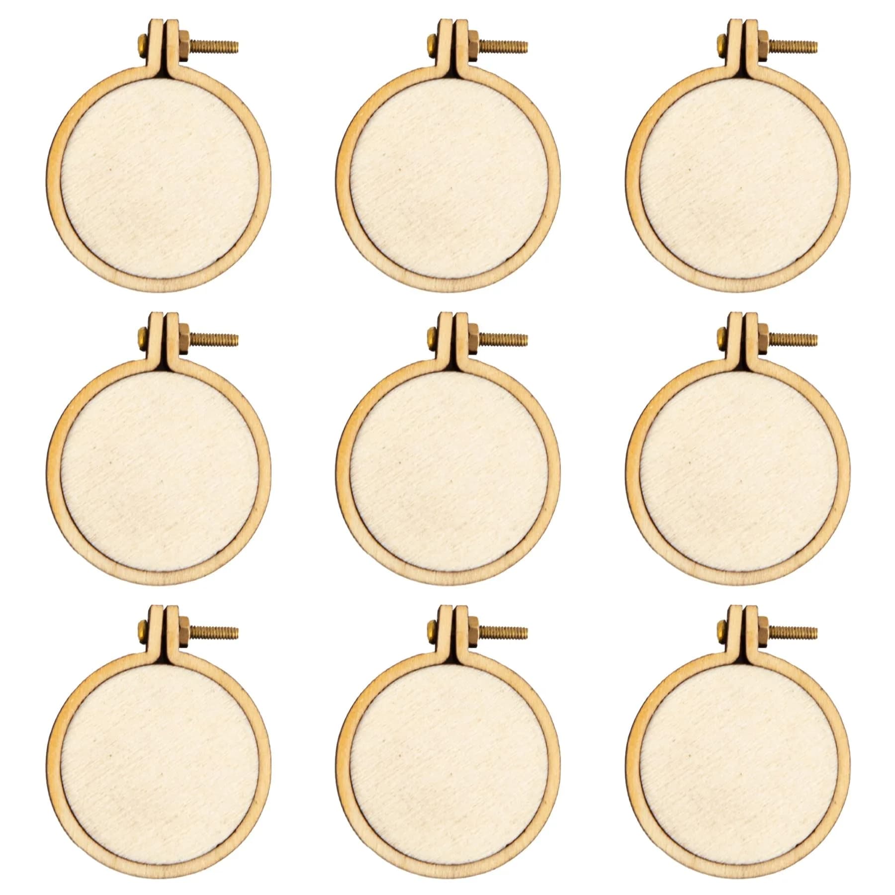 Framendino 80 Pack 1.18"x0.98" Mini Embroidery Hoops Wood Round Cross Stitch for Crafts Jewelry thumbnail 1