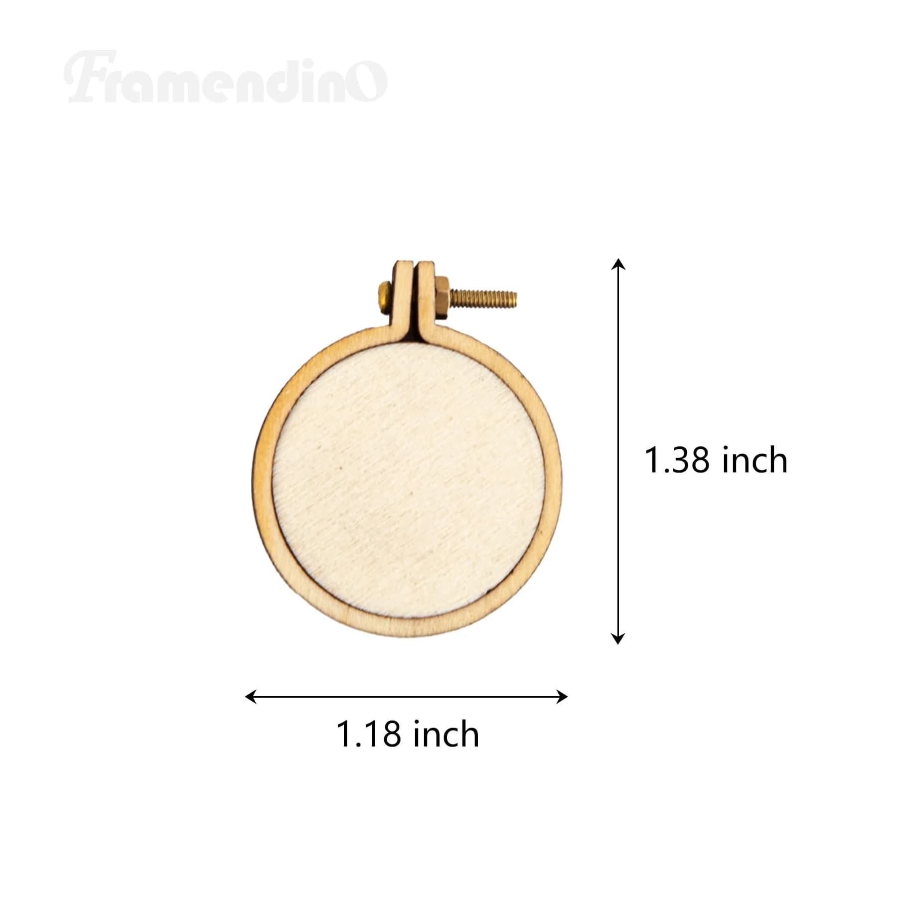 Framendino 80 Pack 1.18"x0.98" Mini Embroidery Hoops Wood Round Cross Stitch for Crafts Jewelry thumbnail 2