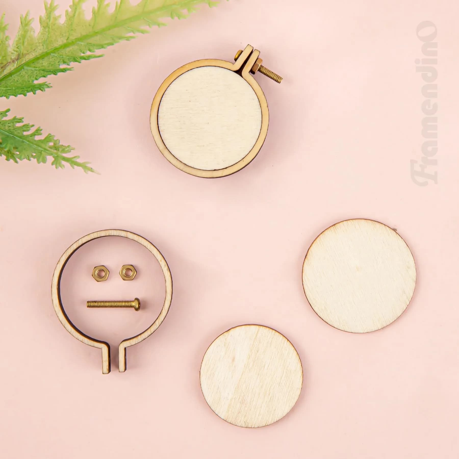 Framendino 80 Pack 1.18"x0.98" Mini Embroidery Hoops Wood Round Cross Stitch for Crafts Jewelry thumbnail 3