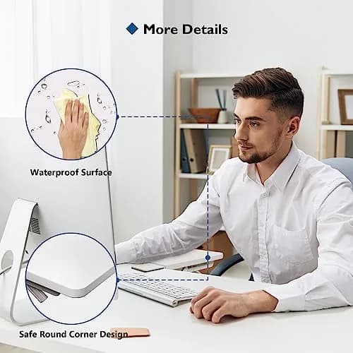 BONTEC Ergonomic Desk Extender Tray 9.5"x9.1" (24cm x 23cm) | Clamp-On Elbow Support for Office & Home Use thumbnail 4