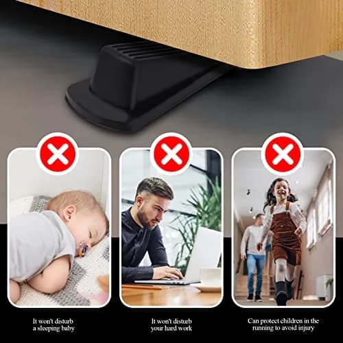 Utron Rubber Door Stoppers 4 Pack | Holds Doors Securely on All Floor Types thumbnail 4