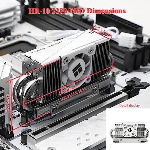 Thermalright HR10 2280 PRO SSD Cooler with Fan | 90.3mm x 23.7mm x 43.8mm thumbnail 6