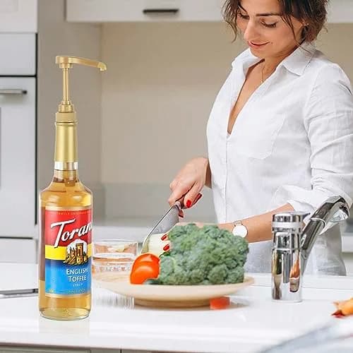 Kinfira 6 Pcs Coffee Syrup Pump Dispenser - Premium Skinny Syrup Pumps Fit for 25.4oz Torani Davinci Bottles (Gold) | Precise Portion & Mess-Free thumbnail 6