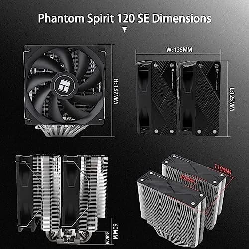 Thermalright Phantom Spirit 120 CPU Cooler Dual TL-C12B V2 PWM Fan 7 Heat Pipes 157mm Height | Compatible with Intel LGA1700/115X/1200/20XX/1851 & AMD AM4/AM5 thumbnail 6