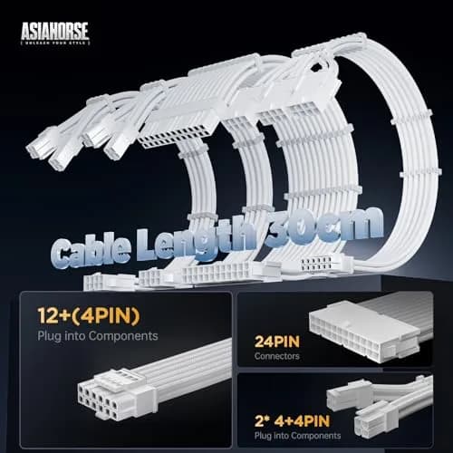 AsiaHorse 12VHPWR Cable Extension Kit, 30cm | Support RTX 40 GPUs & 600W Power thumbnail 2
