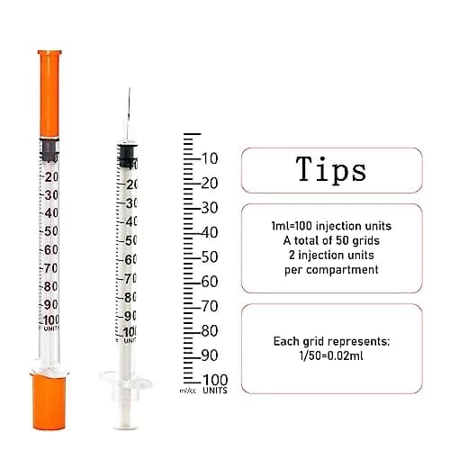 JIBENGAO 1cc Syringe with 31G 8mm Needle - Pack of 50 | Sterile Lab Dispensing Needles thumbnail 5