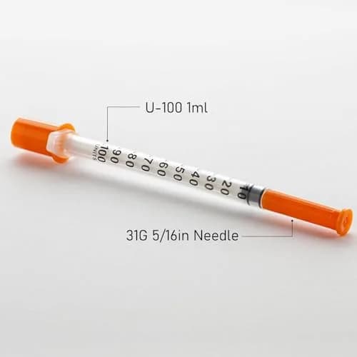 JIBENGAO 1cc Syringe with 31G 8mm Needle - Pack of 50 | Sterile Lab Dispensing Needles thumbnail 2
