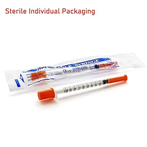 JIBENGAO 1cc Syringe with 31G 8mm Needle, Pack of 100 | Precise Lab Dispensing thumbnail 3