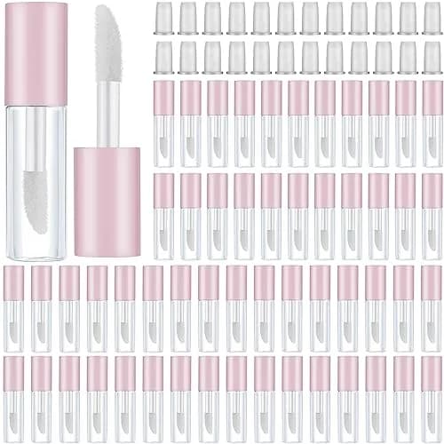 Patelai Pink 1.2 ml Empty Lip Gloss Tubes Refillable Mini Lip Balm Containers (100-Pack) | DIY Makeup Travel Split thumbnail 1