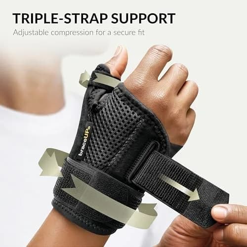 BraceUP Thumb Splint Brace Right Left Hand Women and Men, Spica Splint, CMC Thumb Brace with Thumb Support, for Arthritis, Tendonitis, Carpal Tunnel Pain Relief and Thumb Sprain (Pink, One Size) thumbnail 4