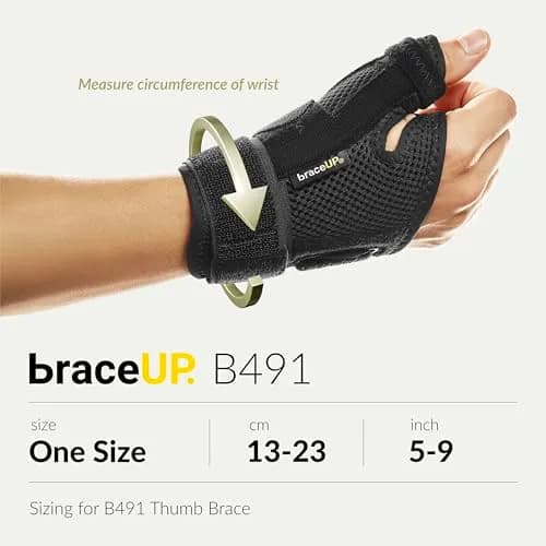 BraceUP Thumb Splint Brace Right Left Hand Women and Men, Spica Splint, CMC Thumb Brace with Thumb Support, for Arthritis, Tendonitis, Carpal Tunnel Pain Relief and Thumb Sprain (Pink, One Size) thumbnail 6