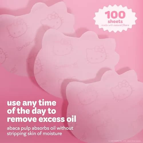 The Crème Shop Hello Kitty Mattifying Blotting Paper with Mirror and Puff 102 Count | Shine-Free Finish for Oily Skin thumbnail 3