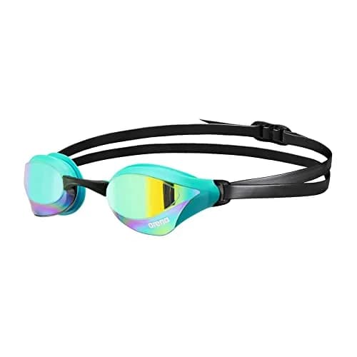 ARENA Cobra Core Swipe Racing Swim Goggles Pro Competitive Swimmers Adult Men Women Anti-Fog Coating Polycarbonate Hard Mirrored Lens, Emerald/Peacock thumbnail 1