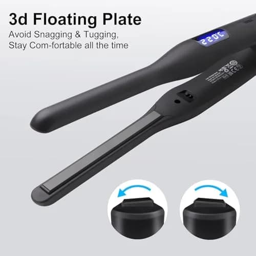 JAETON 3/10" Pencil Flat Iron with 13 Temp Setting Ceramic Small Hair Straightener | Professional Mini for Short Hair & Beard thumbnail 4
